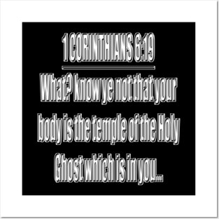 Bible Verse 1 Corinthians 6:19 Posters and Art